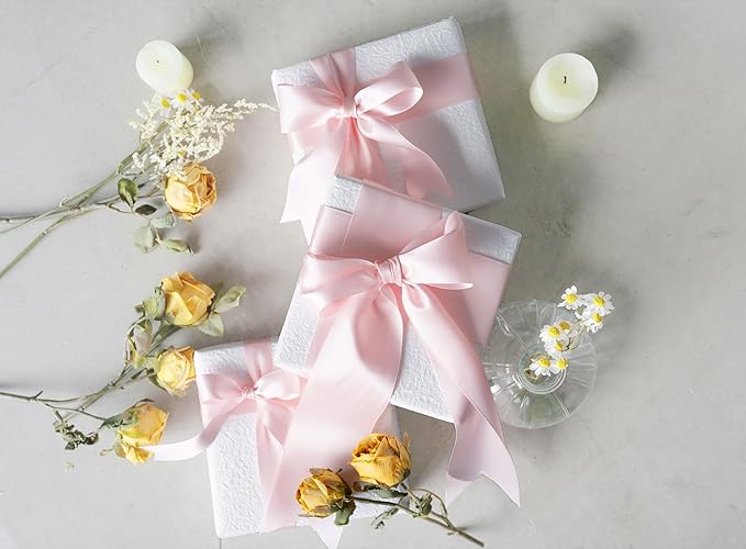 Light Pink Satin Ribbon 2.5 Inch Double-Faced Valentines Day Ribbons - Image 6