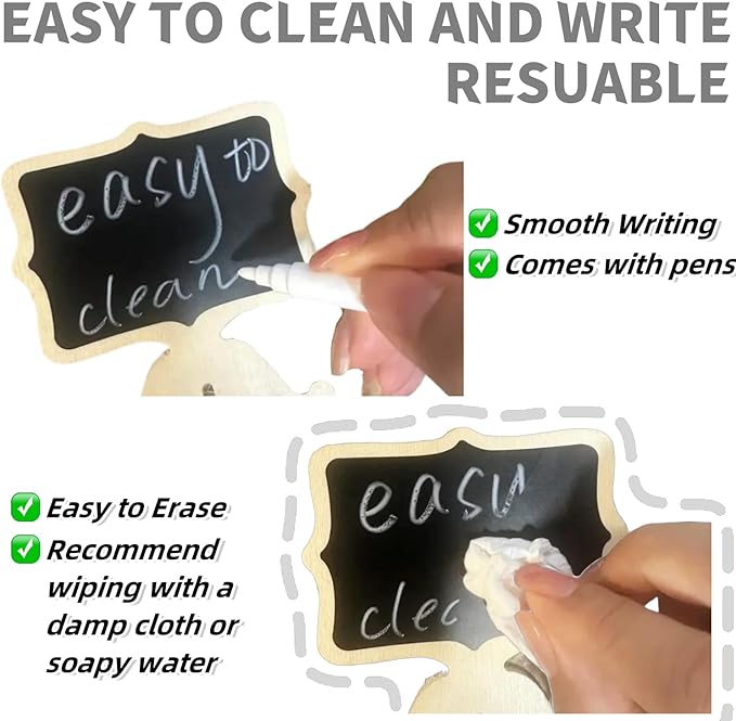 20 Pack Mini Chalkboard Signs Small Reusable Message Boards - Image 7