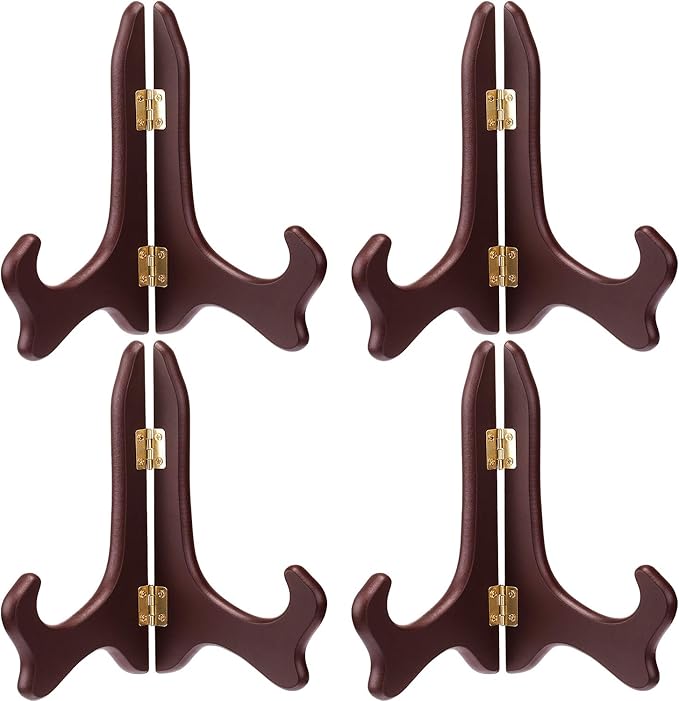 Tatuo 4 Packs Wooden Display Stand Decorative Plate Stands by Tatuo