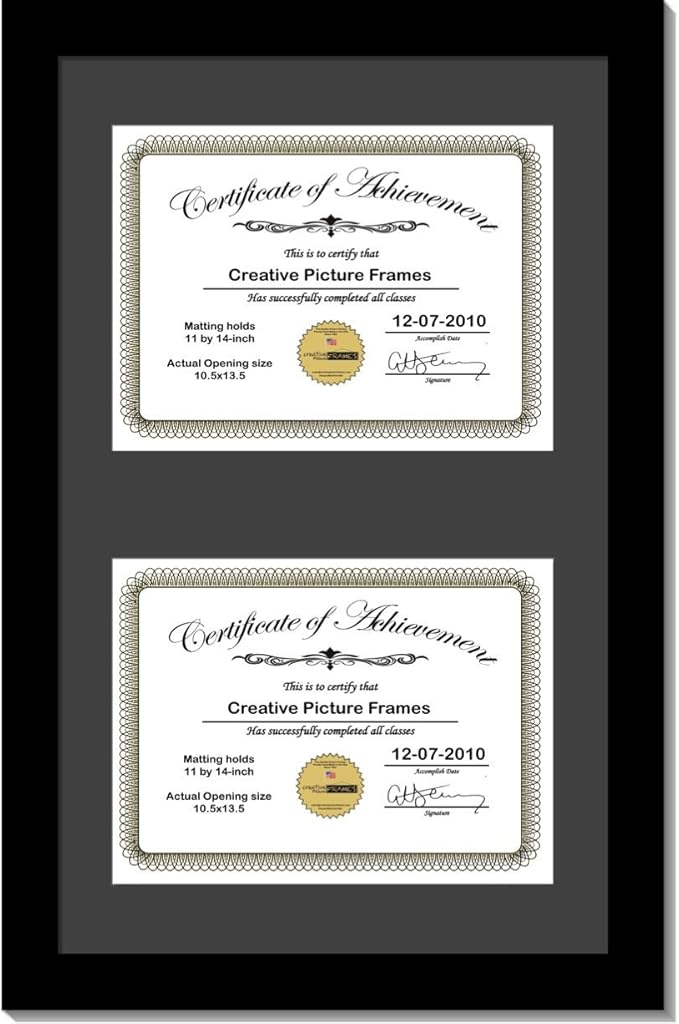 Creative Picture Frames 16X24Bk-B Black Vertical Double Diploma Frame by CreativePictureFrames
