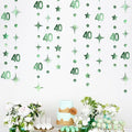 Sage Green 40th Birthday Decorations Number 40 Circle Dot Twinkle Star Garland by pinkblume