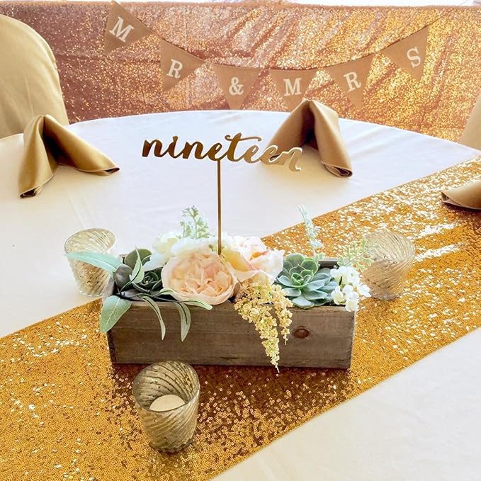 Gold Table Runners 10 Pieces 12x72 Inch Glitter Dining Table Runner Sequin - Image 9