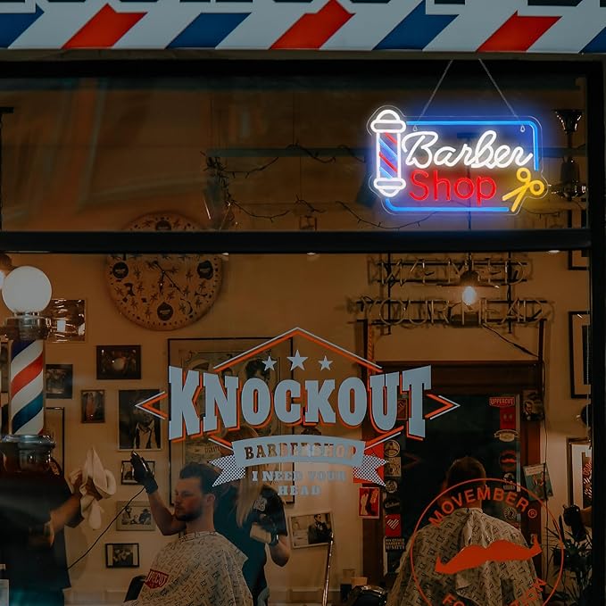 BarberShop Neon Sign Led Wall Window Decor Neon Light Up Barber Shop Station - Image 5
