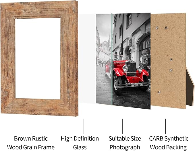 4x6 Picture Frame Set of 4, High Definition Real Glass 4 x 6 Photo Frames - Image 4