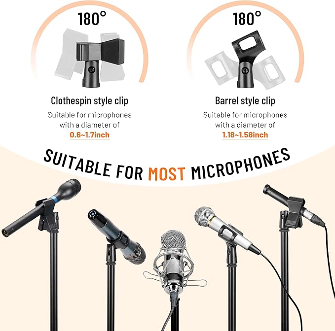 CAHAYA Mic Stand Tripod Boom Arm Floor Microphone Stand Height Adjustable - Image 5
