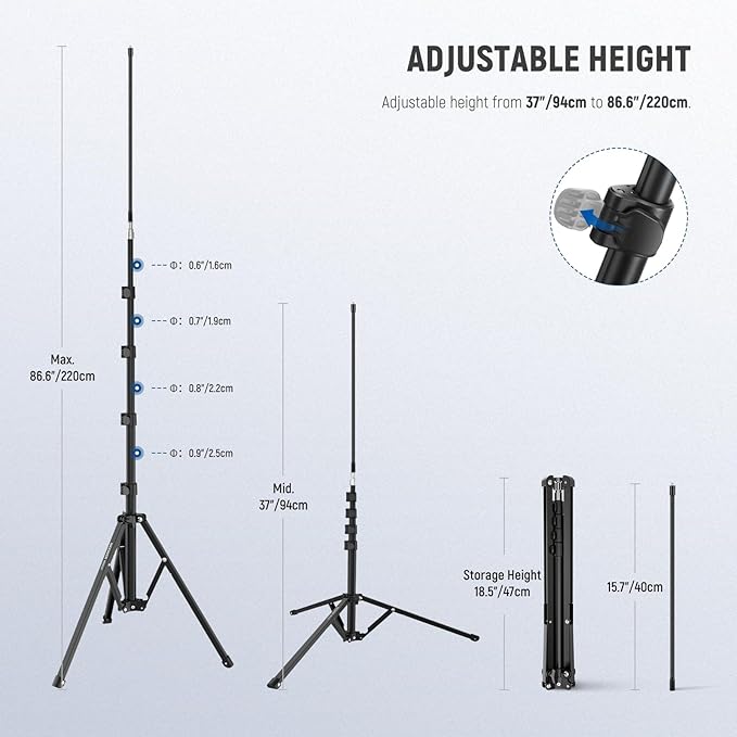 NEEWER Microphone Stand with Flexible Arm, Boom Arm Mic Floor Tripod Mount - Image 4