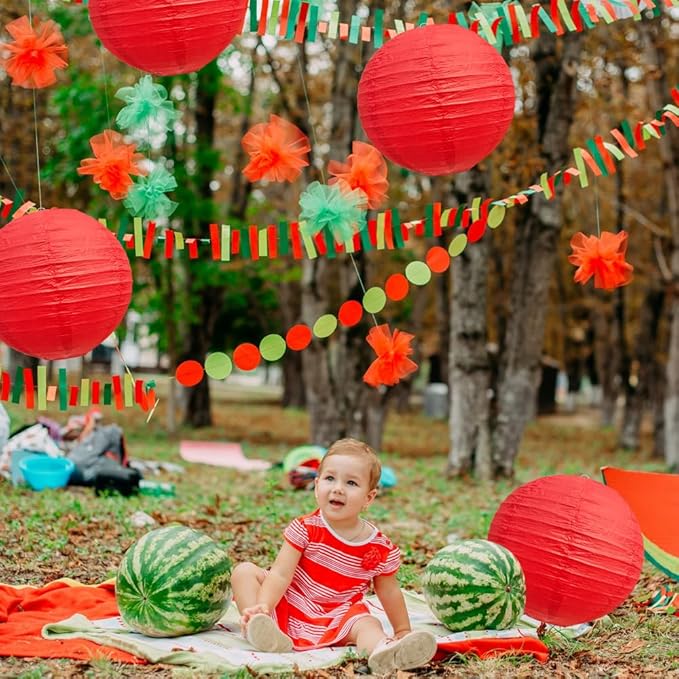 BEISHIDA 12-Inch Red Round Paper Lanterns Decorative Hanging Asia Chinese - Image 4