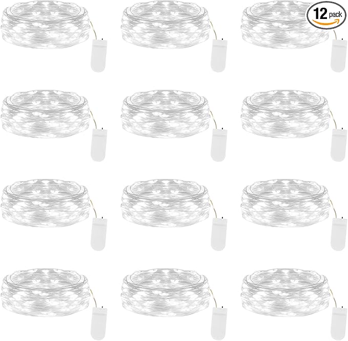 Lakumu 12 Pack Fairy Lights Battery Operated String Lights -7FT 20LED Fairy by Lakumu