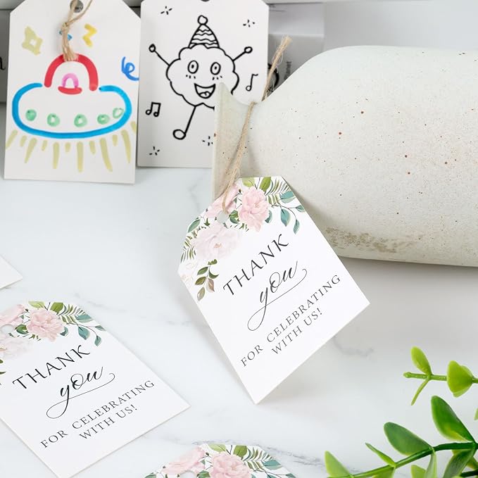SallyFashion 75PCS Thank You Gift Tags, 2x3inch Floral Personalized Gift Tags - Image 5