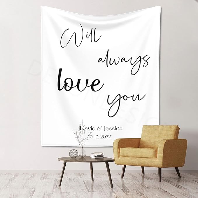 Will Always Love You Backdrop, Custom Tapestry - Image 4