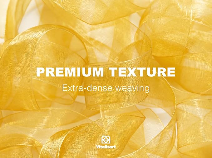 Vitalizart Gold Organza Ribbon for Gift Wrapping 1 inch x 30 Yd 3 Rolls *10Yd - Image 4