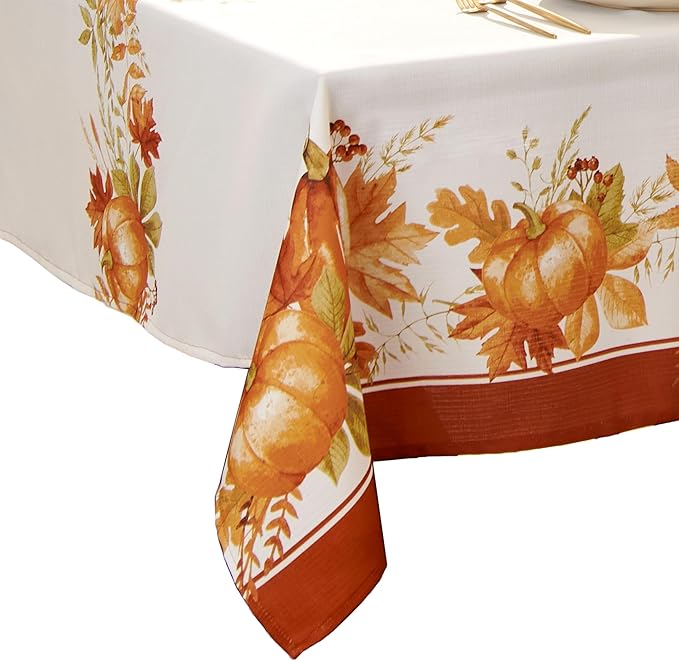 Elrene Home Fashions Autumn Pumpkin Grove Wrinkle Resistant Tablecloth by ElreneHomeFashions