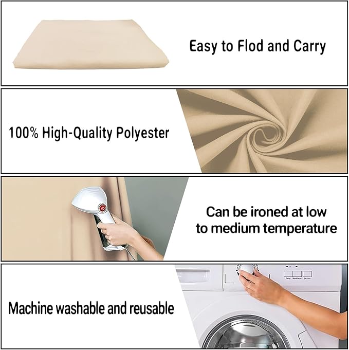 Beige Portrait Backdrop 8x10ft Zoom Meeting Photo Studio Shooting Props - Image 7