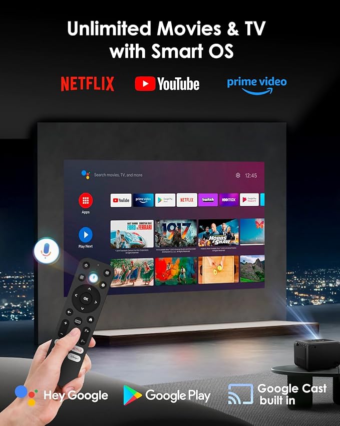 Smart 4K Projector for Bedroom, Indoor Outdoor Home Theater Projectors - Image 5