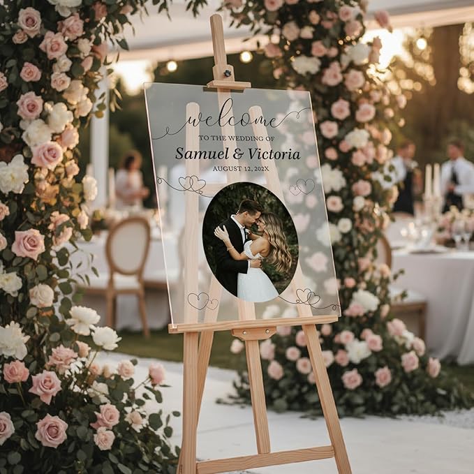 Personalized Wedding Photo Acrylic Welcome Sign – Custom Picture Board - Image 4