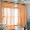 Window Brown Sheer Curtains 63 Inches Long 2 Panels Sheer Curtain Basic Rod by L%26TEC
