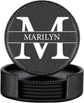 Custom Coasters Set of 6, Personalized Leather Coasters by XINYIMAI