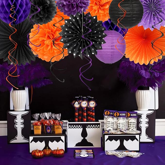 Black-Purple Orange Halloween Birthday Party-Decorations - Image 7