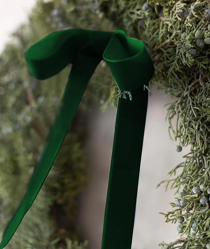 Dark Green Velvet Ribbon 1.5'' 25 Yards - Image 3