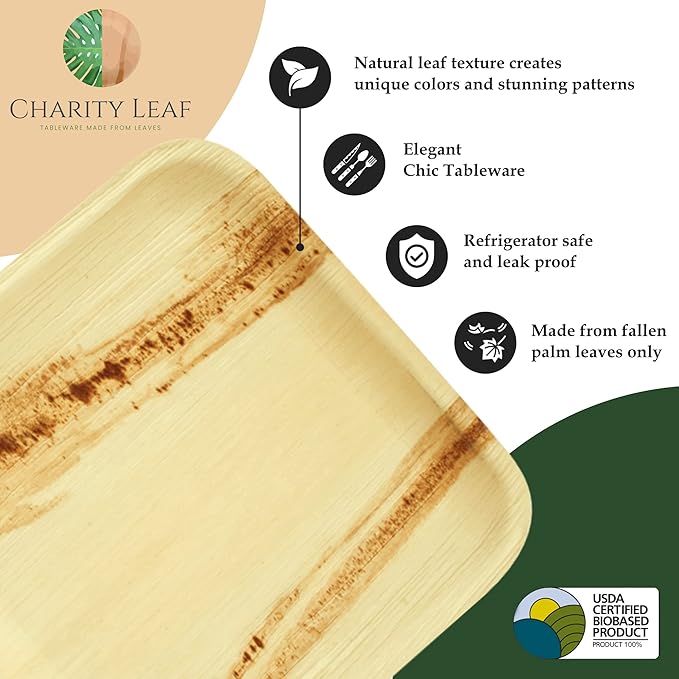 Disposable Palm Leaf 5" Square Bowl Dipping Bowls | Bamboo Like| All Natural - Image 5
