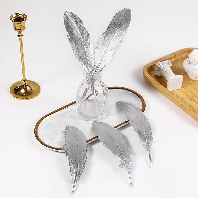 Larryhot Silver Goose Feathers for Crafts - Image 5