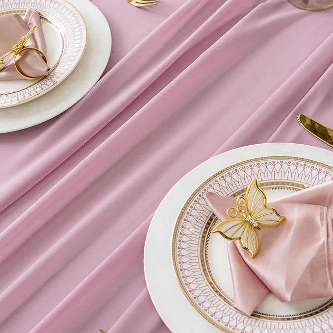 1Pack 9ft Chiffon Table Runner 14x108 Inch Sheer Romantic Table Runner - Image 4
