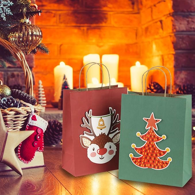 BagDream Gift Bags 8x4.25x10.5 50Pcs Red Kraft Paper Bags - Image 5