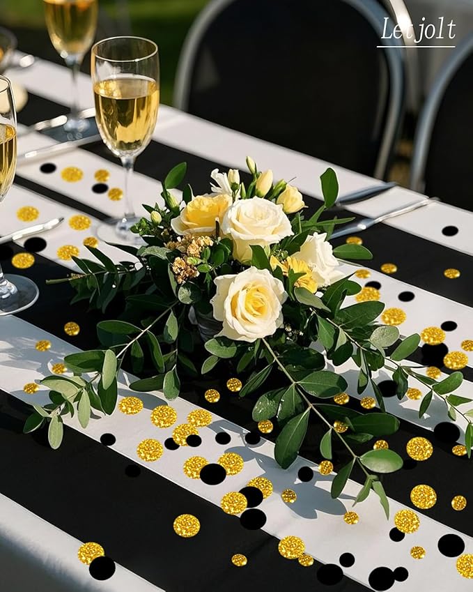 Golden Black Confetti Glitter Golden Scatter Table Decoration Surprise Paper - Image 5