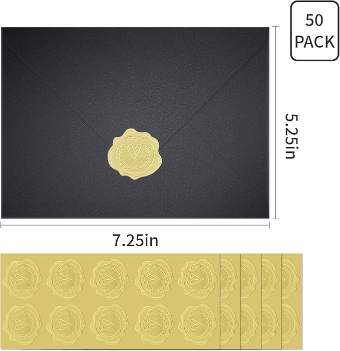 50 PCS Pearl Black A7 Envelopes - Image 2
