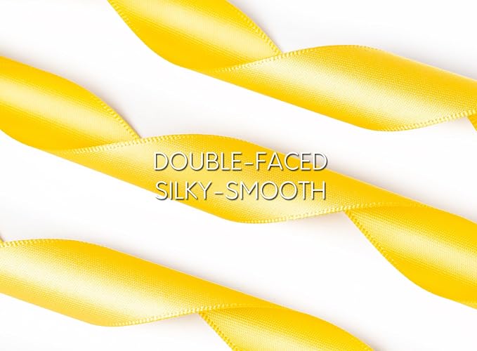 Yellow Ribbon 7/8 Inch x 50 Yards Double-Faced Satin Ribbons - Image 3