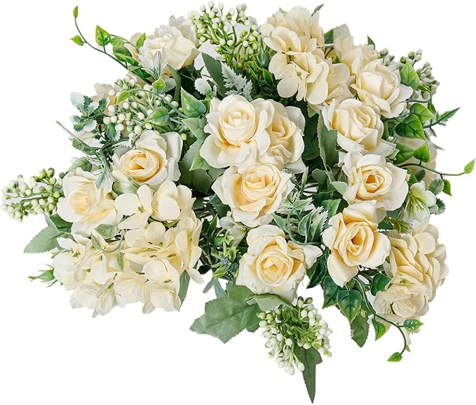 Artificial Flower 5 Branches Artificial Silk Fake Flowers Bouquet Small Roses by YoungJewl