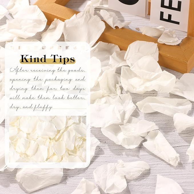 380 PCS White Dired Rose Petals 3.53oz/100g Natural Real Rose Flower Petals - Image 3