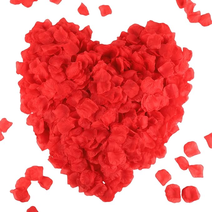 CODE FLORIST 2200 PCS Red Silk Rose Petals Wedding Flower Decoration by CODE+FLORIST