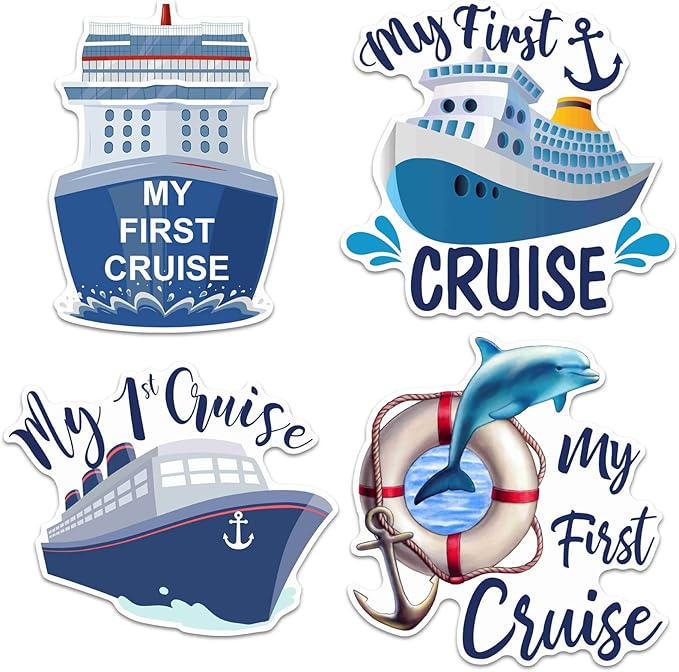 Hoteam 4 Pcs My First Cruise Door Decorations Magnetic Large My 1st Cruise Door by Hoteam