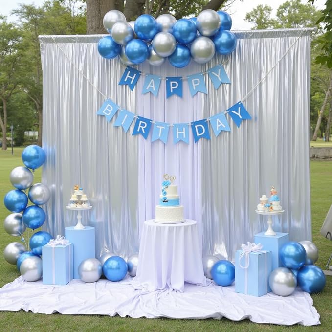 20ft x 10ft Silver Sequin Backdrop Curtain - Image 7