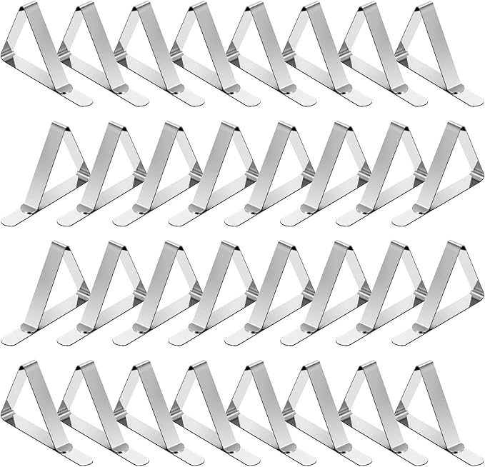 TriPole Tablecloth Clips 32 Pack Picnic Table Clips, Stainless Steel Table by TriPole