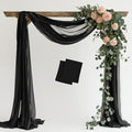 Wedding Arch Draping Fabric 2 Panels 28.7" x 20FT Black Sheer Chiffon Backdrop by Xiomot