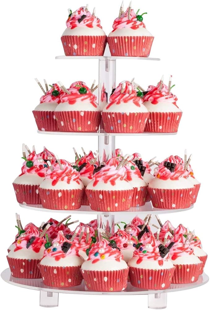 YestBuy 4 Tier Round Acrylic Cupcake Stand by YestBuy