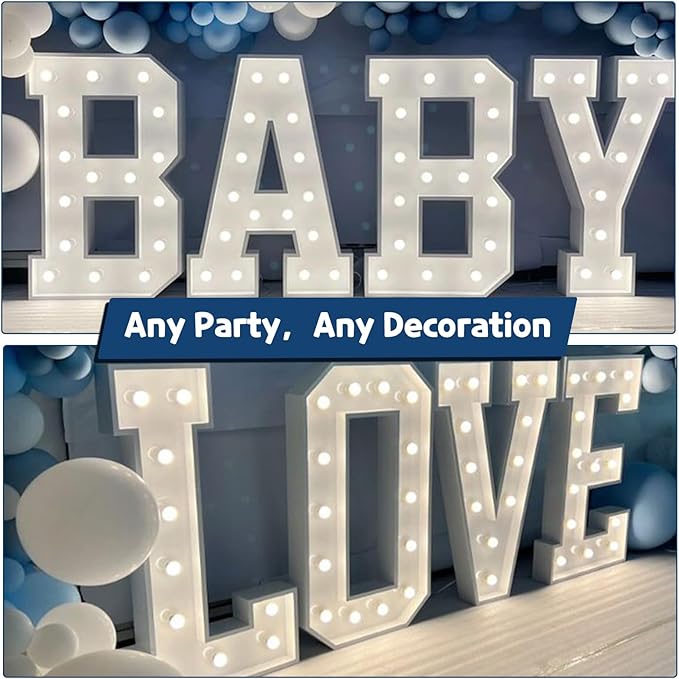 Marquee Letters 3 Feet Tall Large Light Up Letters Baby Shower Decorations - Image 6