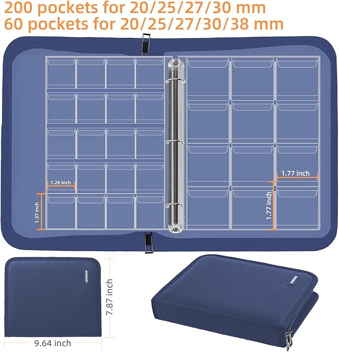 Coin Collection Book for Collector, 260 Pockets Fireproof Coin Collection - Image 3