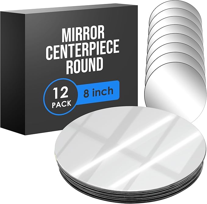 Houseables Mirror Centerpieces for Tables, Round Mirrors for Centerpieces by Houseables