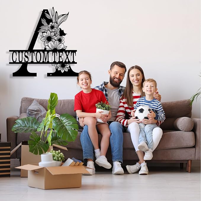 Custom Metal Name Sign, Personalized Family Last Name Signs - Image 2