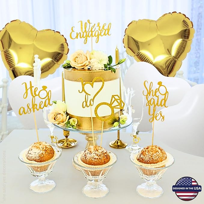 248 Pc Premium Engagement Party Decorations, He Asked She Said Yes Banner - Image 4