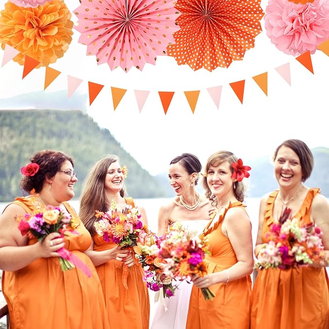 Pink-Orange Groovy Party-Decorations - Image 7