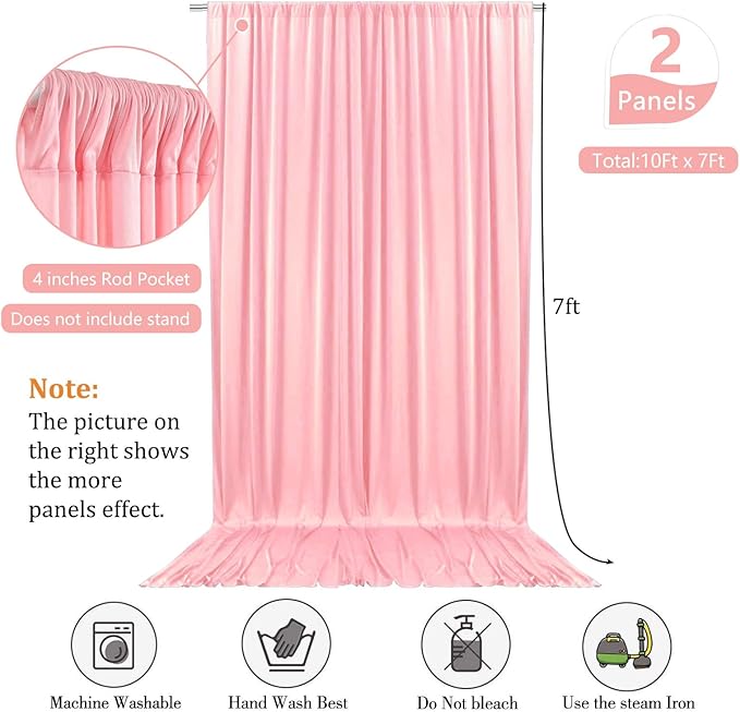 10 x 7 Feet Peachy Backdrop Curtain - Image 2