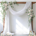 Socomi Wedding Arch Draping Fabric 3 Panels 29" x 19Ft White Sheer Chiffon by Socomi