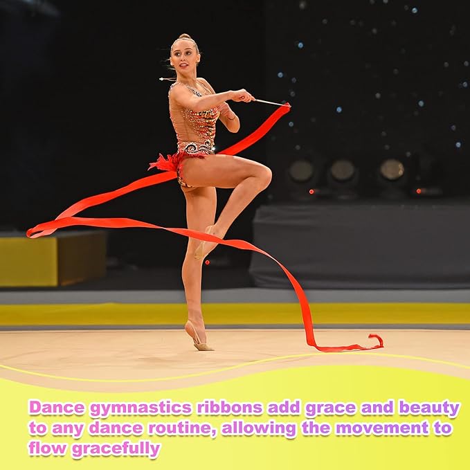 Yilloog Ribbon Dancing Wands Party Favors, 78.7 Inch Gymnastics Ribbon - Image 6
