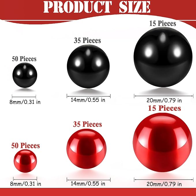 200 Pcs Vase Filler Beads Black and Red Pearl Beads - Image 3