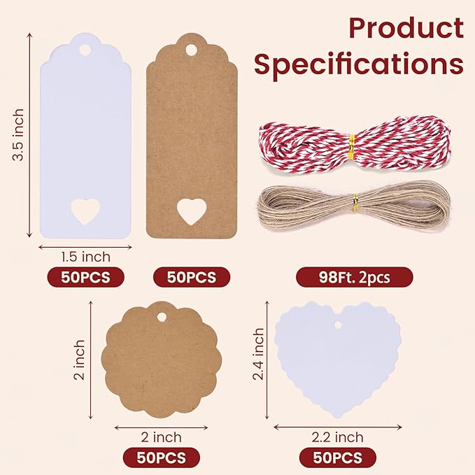 SallyFashion 200Pack Gift Tags - Image 3