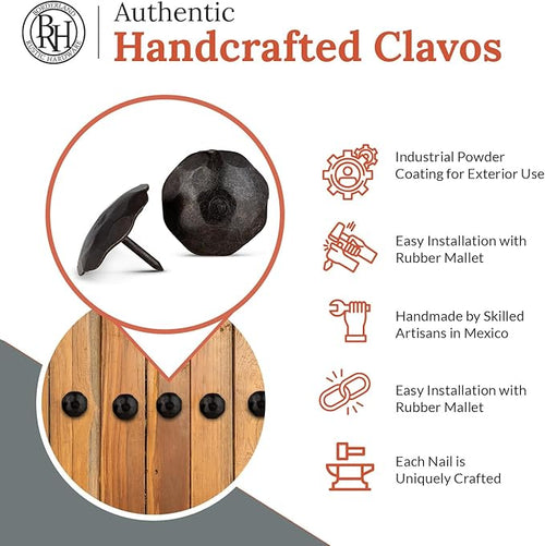 10 Pack 1.5" Round Head Iron Clavos Decorative Nails – Sealed Unfinished – - Image 2